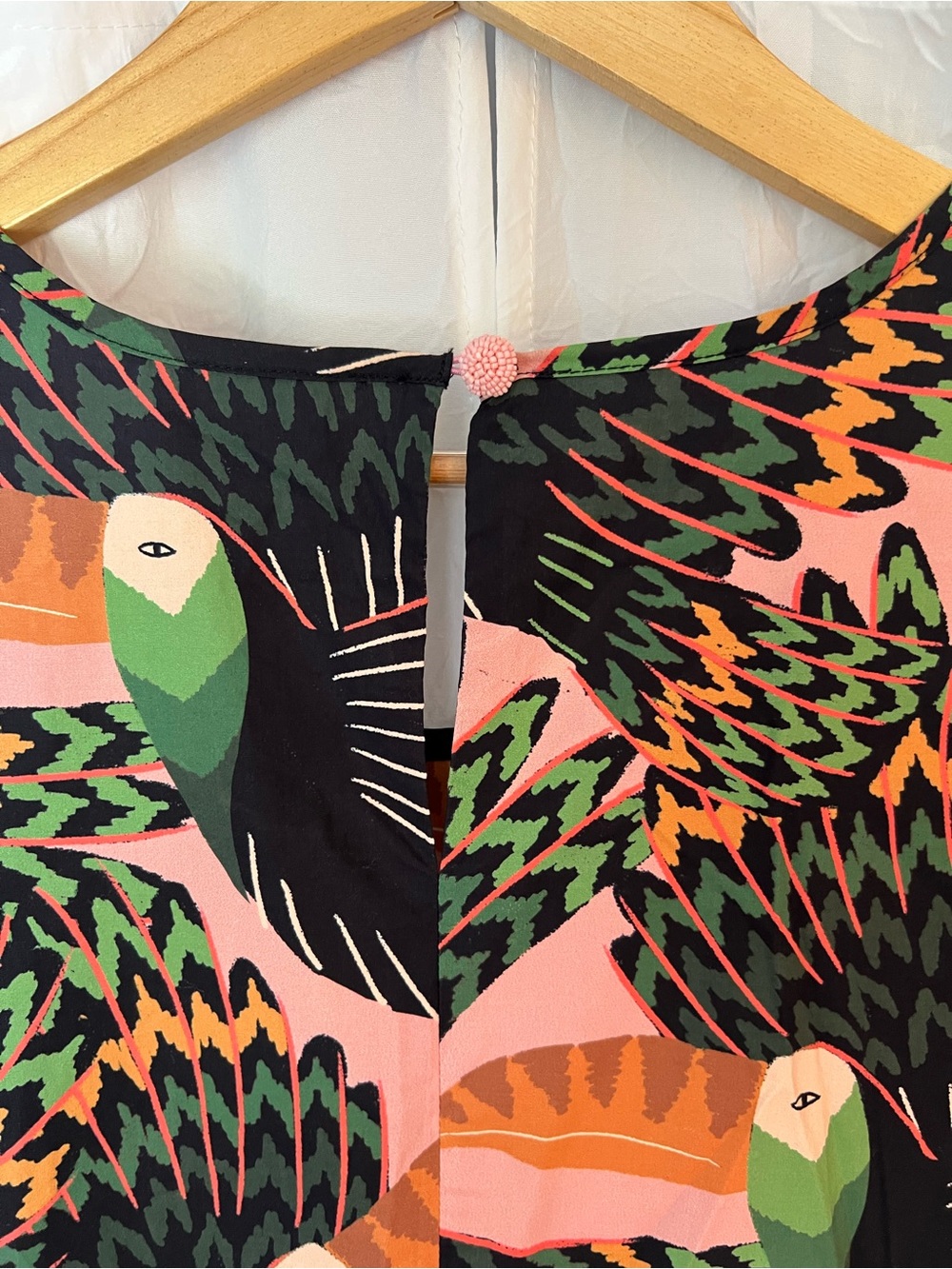 FARM Rio Pink TUCANI midi dress with puff sleeves - Picture 7 of 8